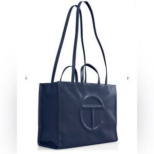 Telfar TF012NVL NAVY LARGE SHOPPING BAG WITH DUSTBAG NEW WITH TAGS